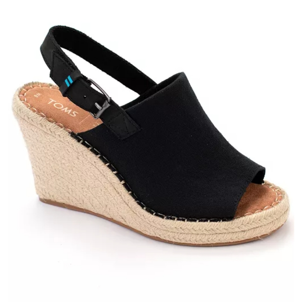 Tom's Monica Slingback Espadrille Wedge Sandals-10 - Picture 1 of 7